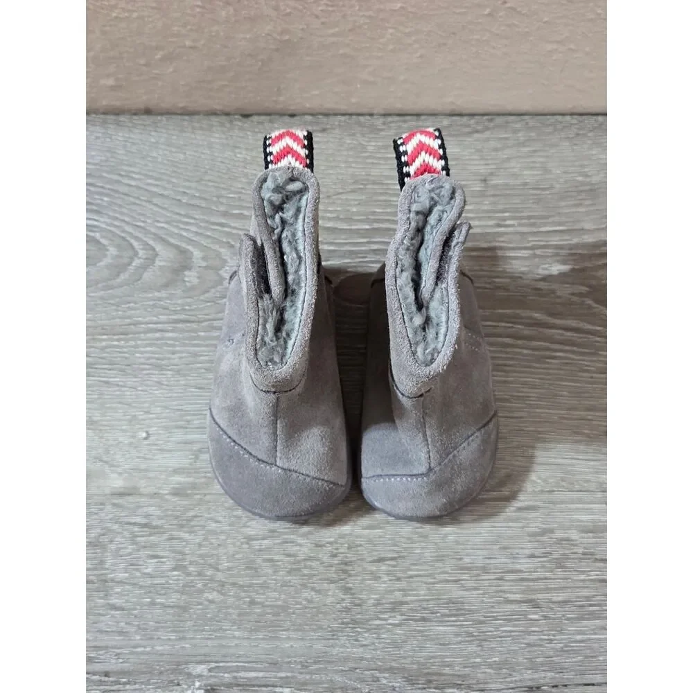 Toms Infant Baby Gray Suede Plush-Lined Winter Boots - Size 3